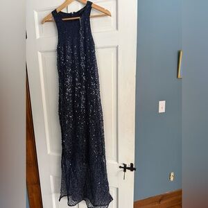 JCrew Navy Sequin Gown NWT
